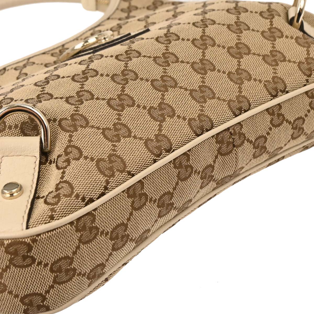 Gucci Beige Canvas GG Abbey Hobo Handbag