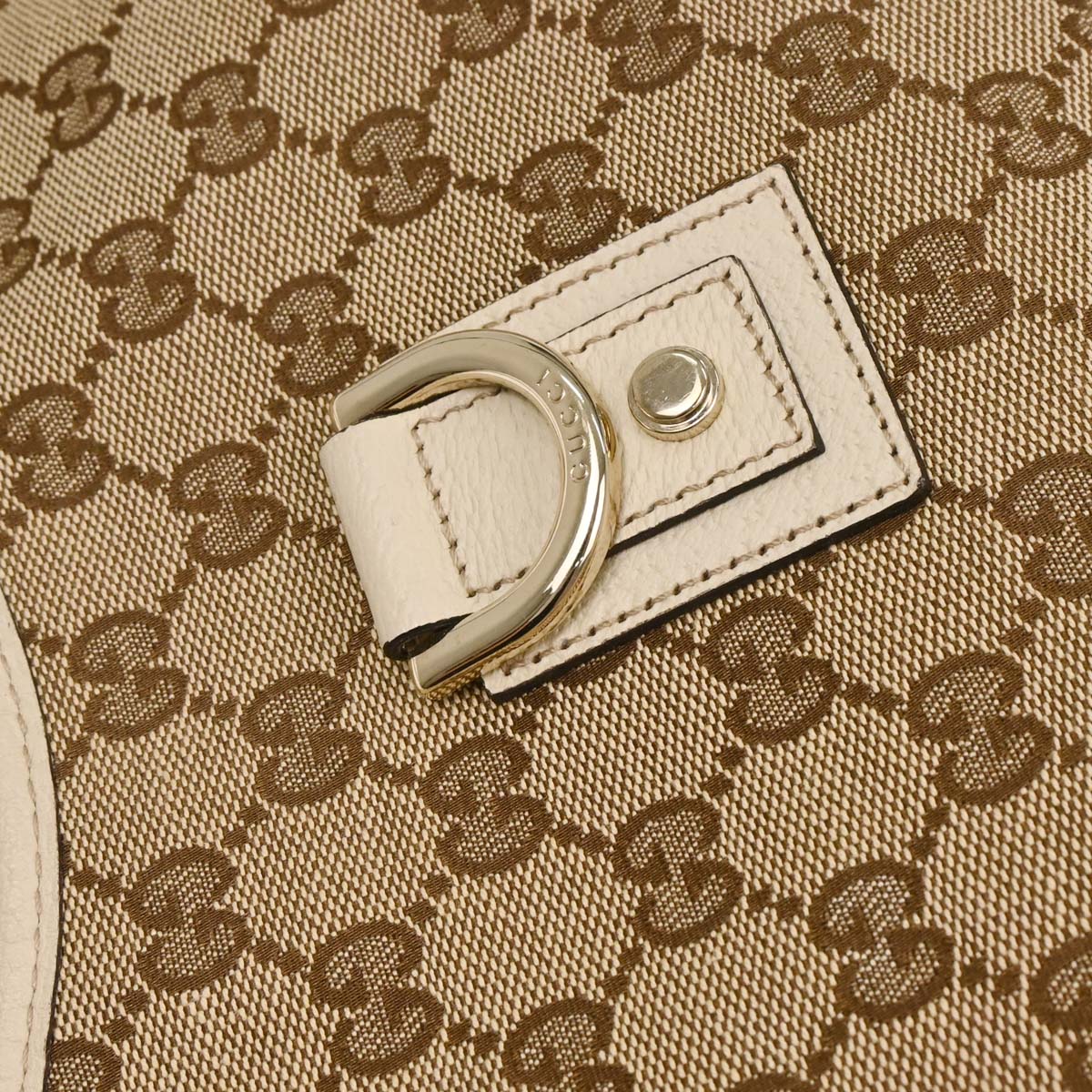 Gucci Beige Canvas GG Abbey Hobo Handbag