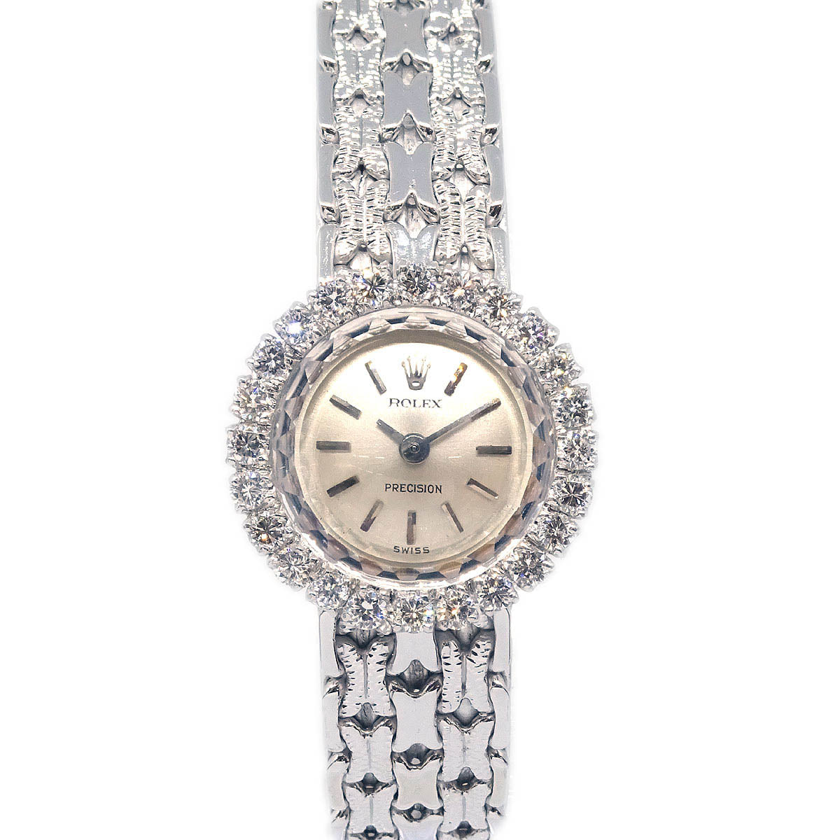 Rolex Precision Ref.3188 Manual-winding Watch Diamond 18KWG