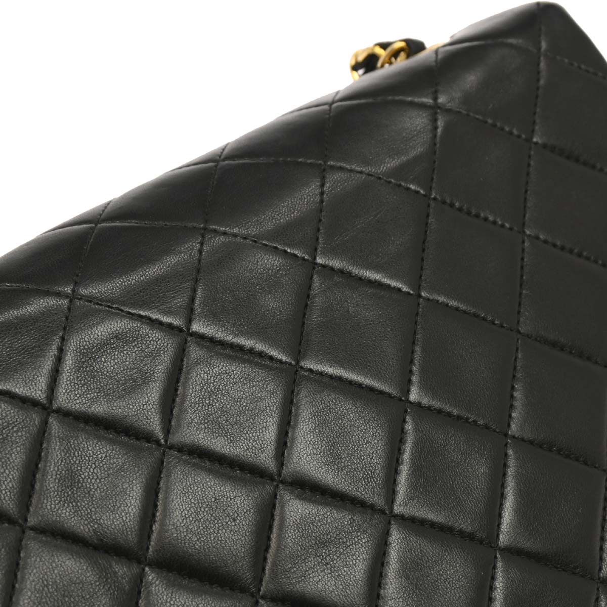 Chanel 1991-1994 Black Lambskin Classic Square Flap Shoulder Bag