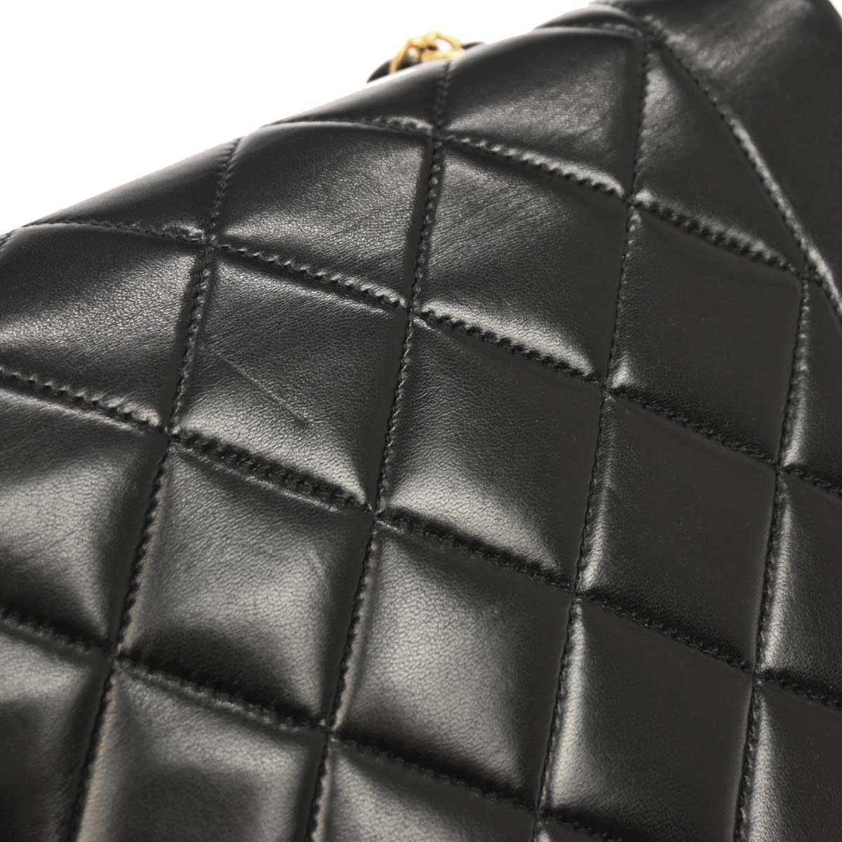 Chanel 1991-1994 Black Lambskin Small Diana Shoulder Bag