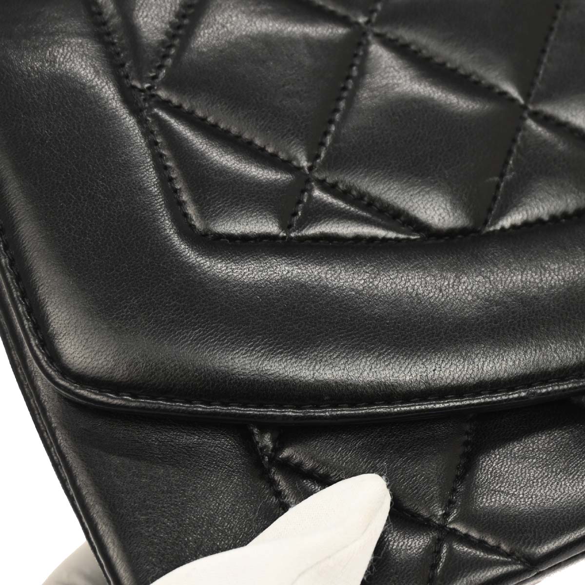 Chanel 1991-1994 Black Lambskin Small Diana Shoulder Bag