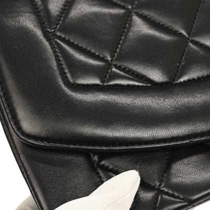 Chanel 1991-1994 Black Lambskin Small Diana Shoulder Bag
