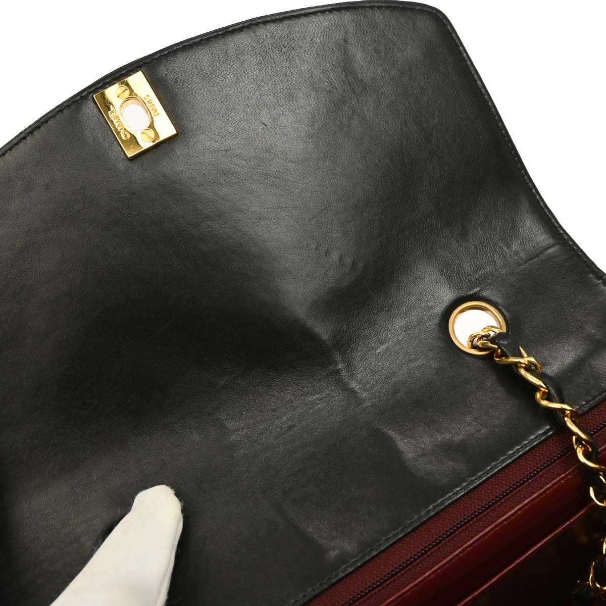 Chanel 1991-1994 Black Lambskin Small Diana Shoulder Bag
