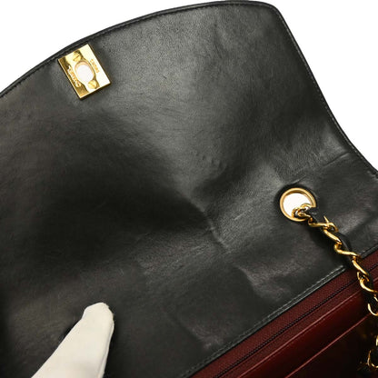 Chanel 1991-1994 Black Lambskin Small Diana Shoulder Bag