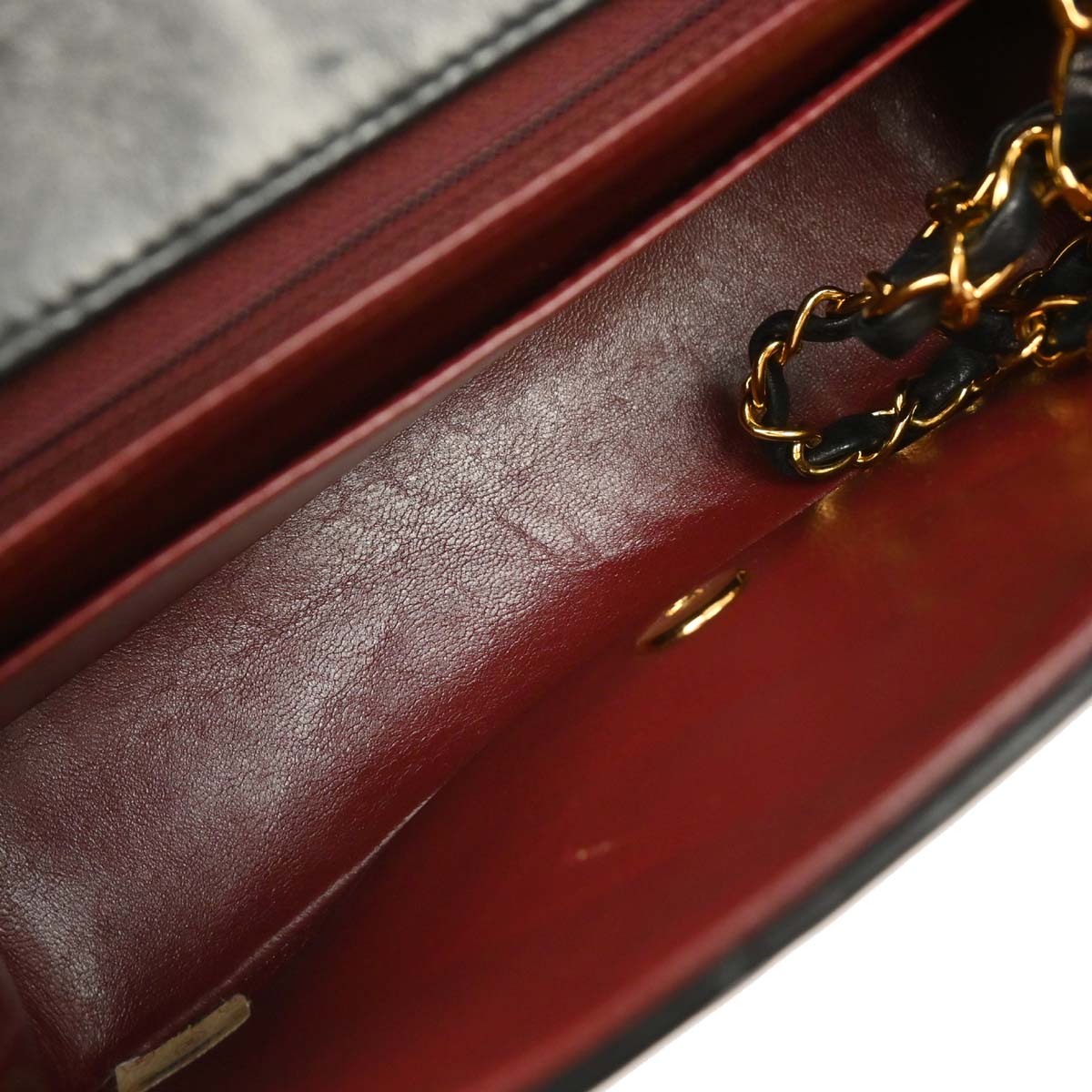 Chanel 1991-1994 Black Lambskin Small Diana Shoulder Bag