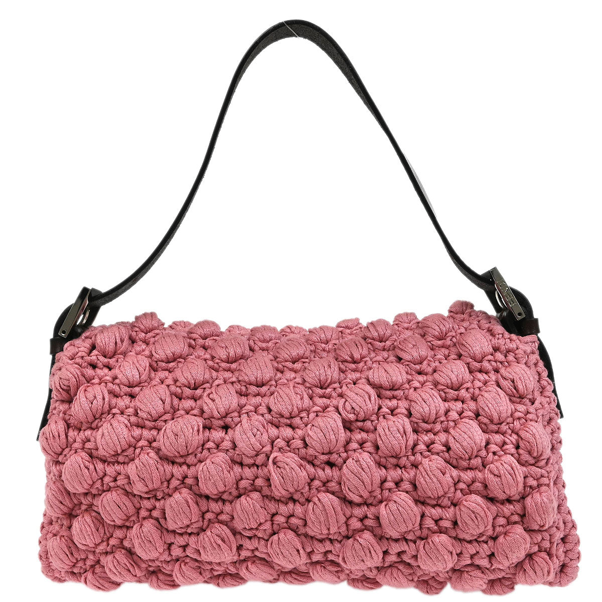 Fendi Pink Wool Baguette Handbag