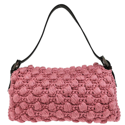 Fendi Pink Wool Baguette Handbag