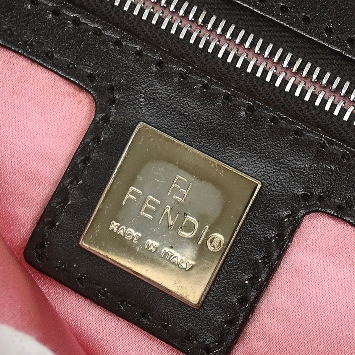 Fendi Pink Wool Baguette Handbag