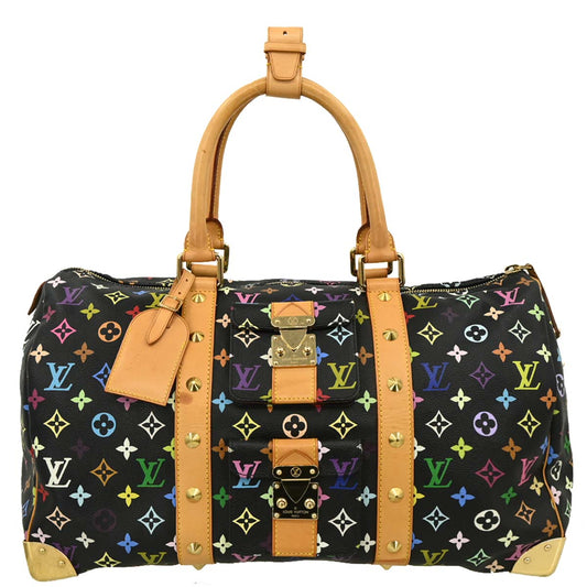 Louis Vuitton 2003 Black Monogram Multicolor Keepall 45 Handbag M92640