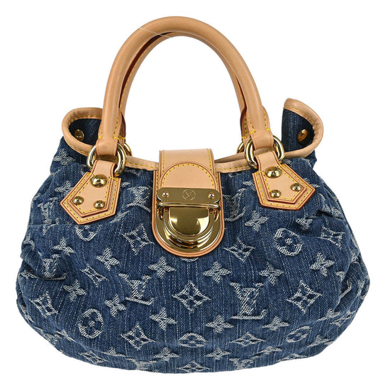 Louis Vuitton 2005 Blue Monogram Denim Pleaty Handbag M95020