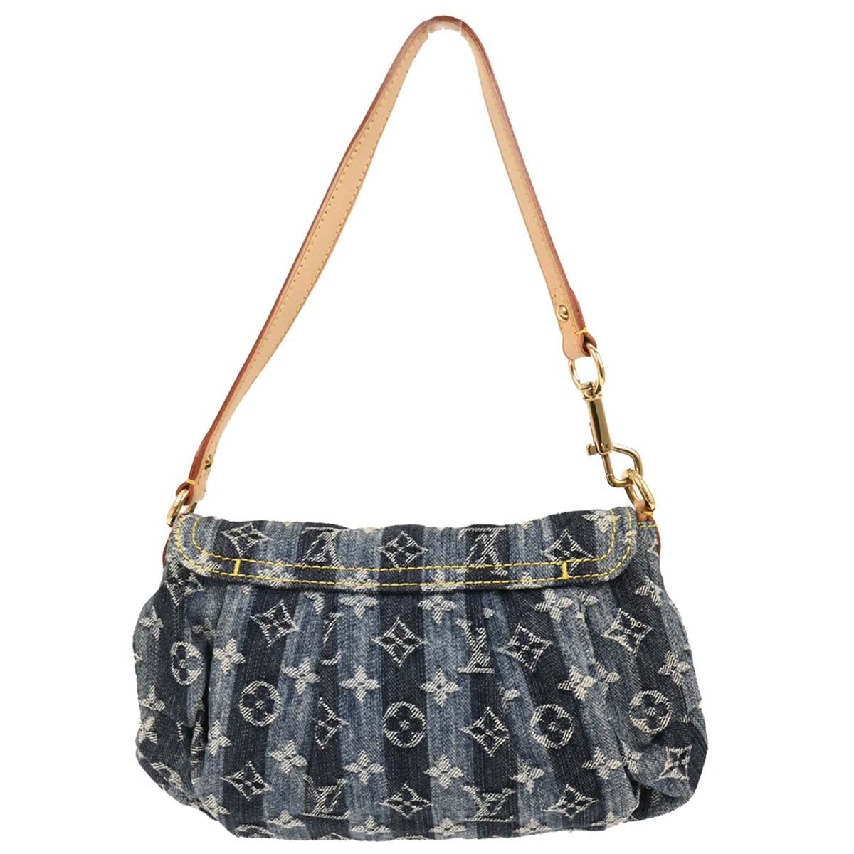 Louis Vuitton 2006 Blue Monogram Denim Mini Pleaty Raye Handbag M95333