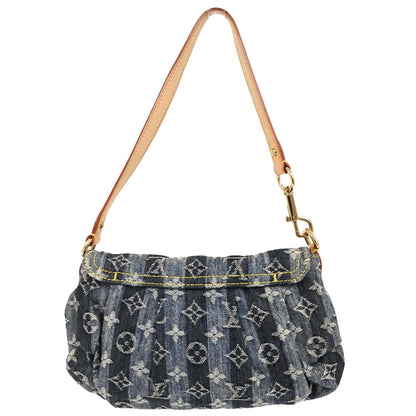 Louis Vuitton 2006 Blue Monogram Denim Mini Pleaty Raye Handbag M95333