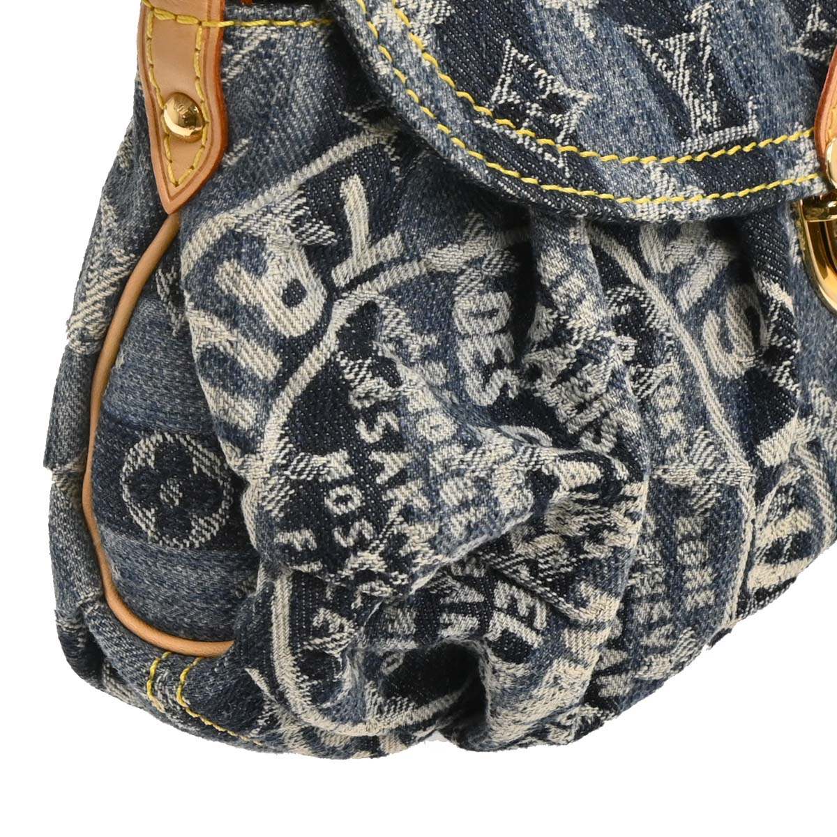 Louis Vuitton 2006 Blue Monogram Denim Mini Pleaty Raye Handbag M95333