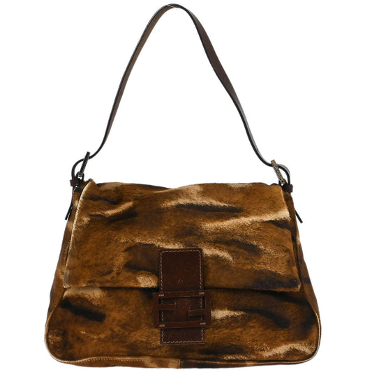 Fendi * Brown Pony Hair Mamma Baguette Handbag