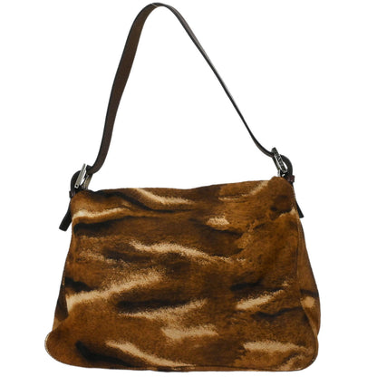 Fendi * Brown Pony Hair Mamma Baguette Handbag