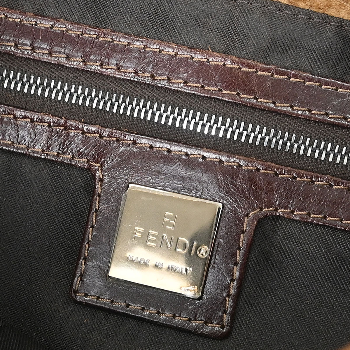 Fendi * Brown Pony Hair Mamma Baguette Handbag