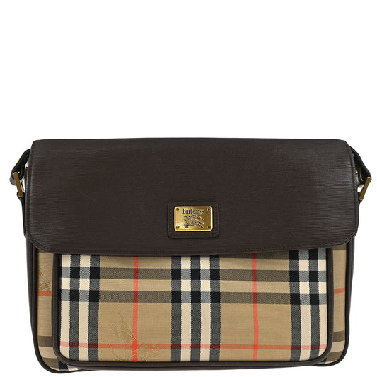 Burberrys Beige House Check Shoulder Bag