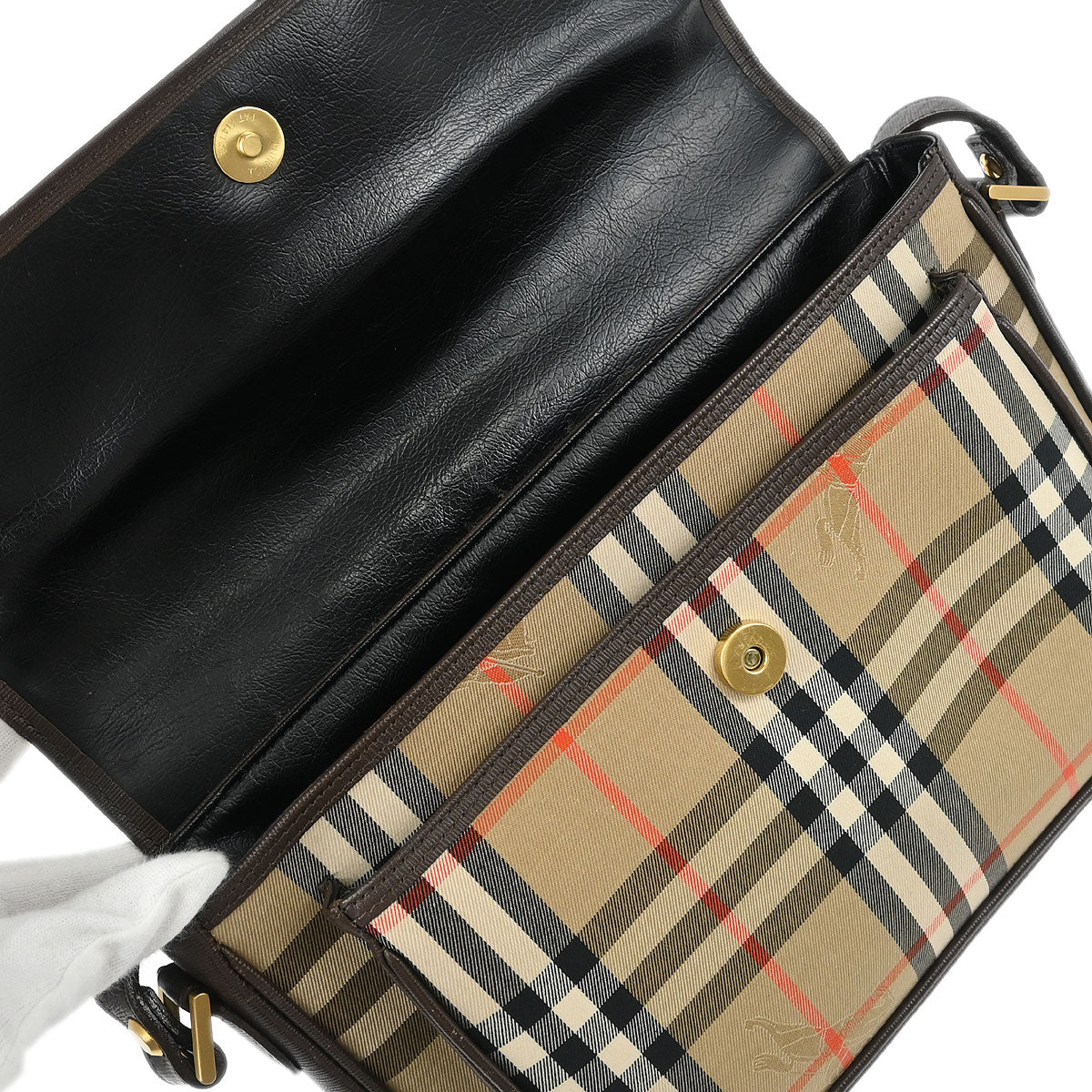 Burberrys Beige House Check Shoulder Bag