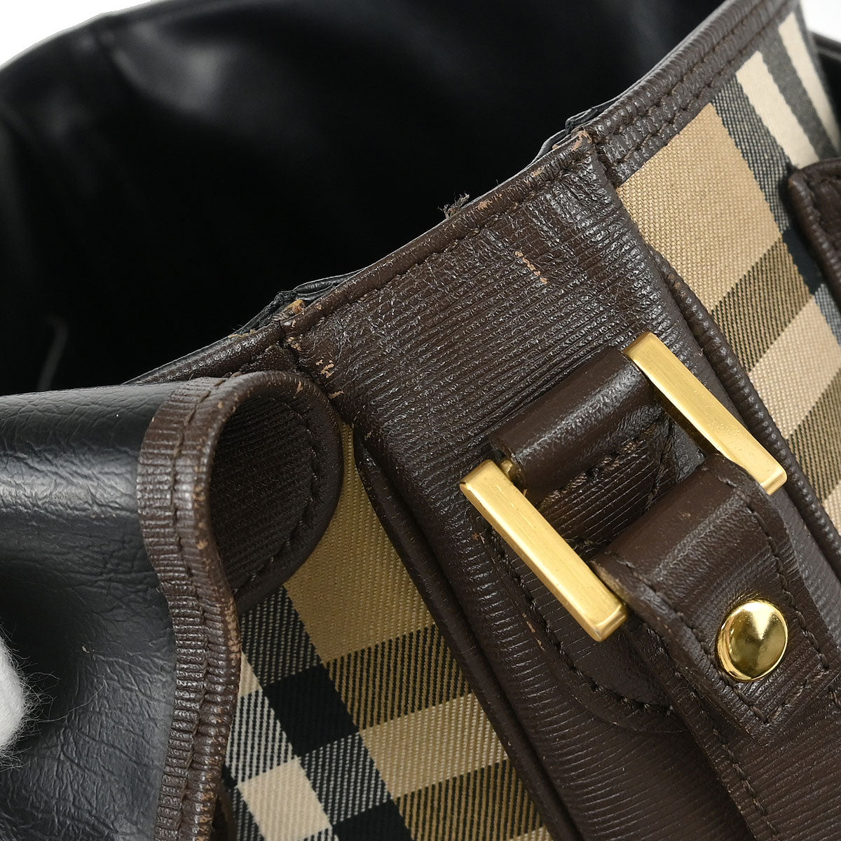 Burberrys Beige House Check Shoulder Bag