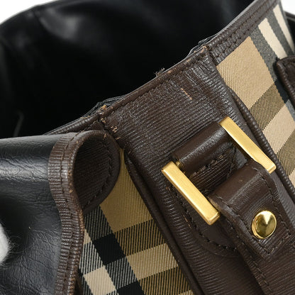 Burberrys Beige House Check Shoulder Bag