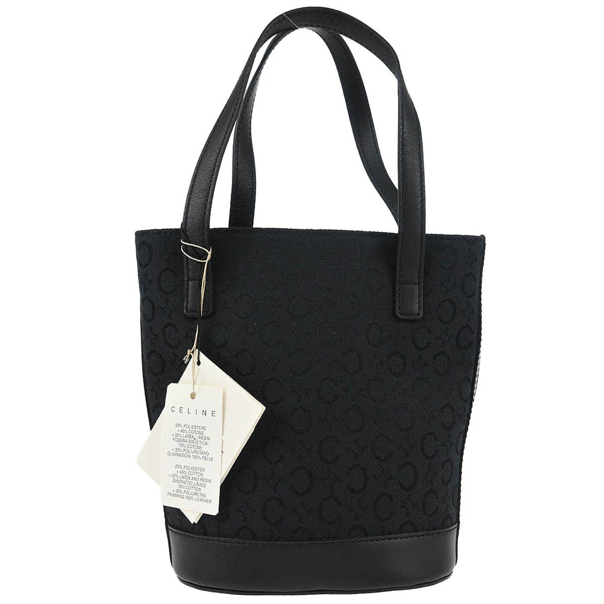 Celine Black Canvas C Macadam Tote Handbag
