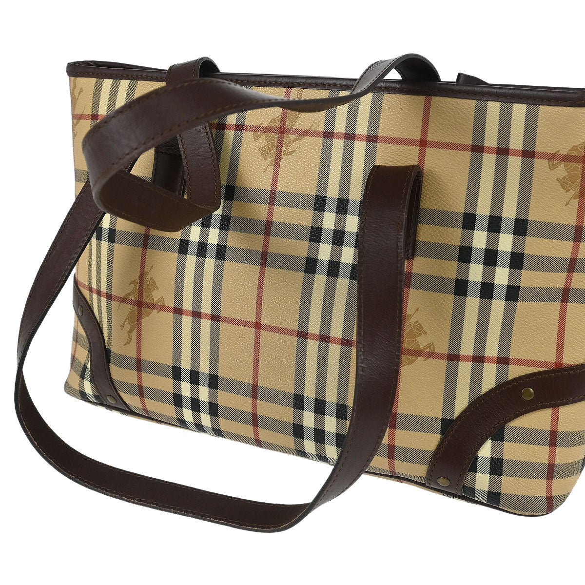 Burberry Beige PVC House Check Tote Handbag
