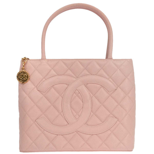 Chanel 2002-2003 Pink Caviar Medallion Tote Handbag