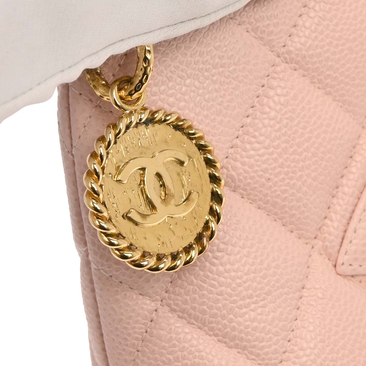 Chanel 2002-2003 Pink Caviar Medallion Tote Handbag
