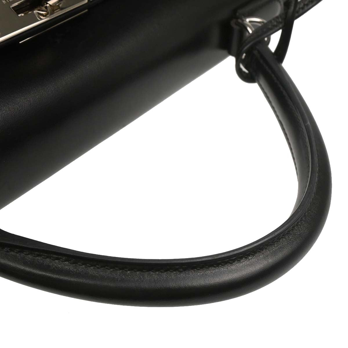 Hermes 2007 Black Box Calf Kelly 32 Retourne 2way Shoulder Handbag