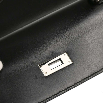 Hermes 2007 Black Box Calf Kelly 32 Retourne 2way Shoulder Handbag