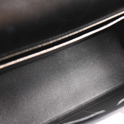 Hermes 2007 Black Box Calf Kelly 32 Retourne 2way Shoulder Handbag