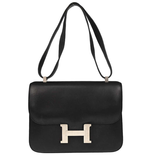 Hermes 1998 Black Chamonix Constance 25 Shoulder Bag