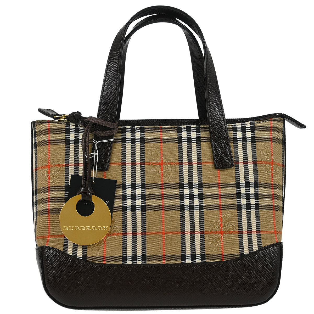 Burberry Beige Canvas House Check Tote Handbag