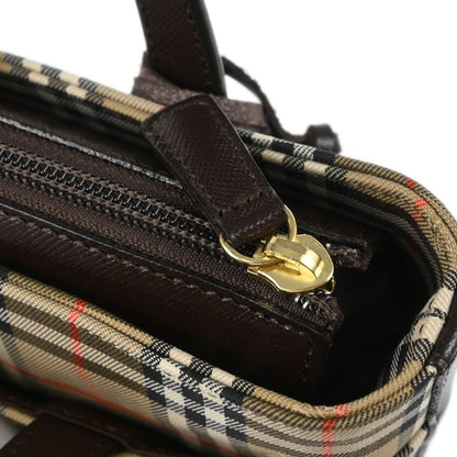 Burberry Beige Canvas House Check Tote Handbag