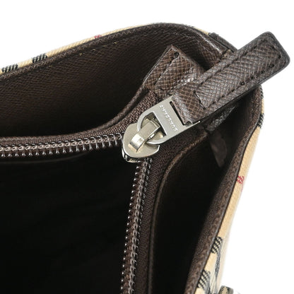Burberry Beige Canvas Burberry Check Tote Handbag
