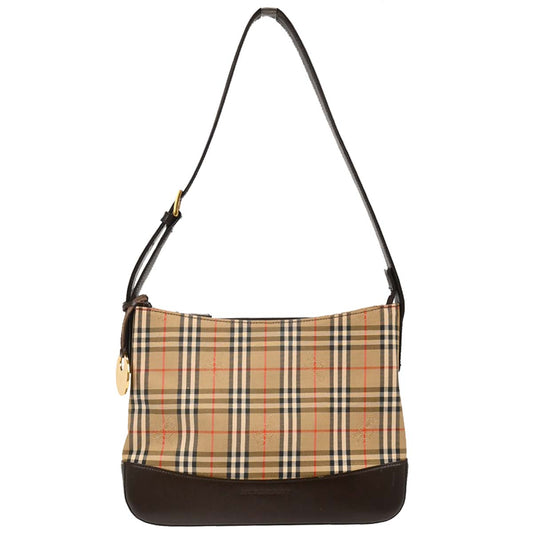 Burberry Beige Canvas House Check Hobo Handbag