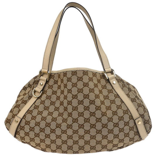 Gucci Beige Canvas GG Hobo Handbag