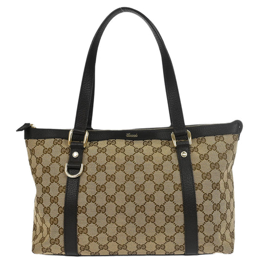 Gucci Beige Canvas GG Tote Handbag
