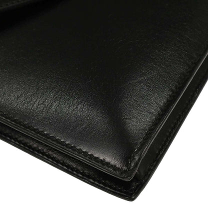 Hermes 1989 Black Box Calf Lydie 2way Clutch Shoulder Bag