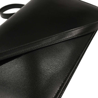 Hermes 1989 Black Box Calf Lydie 2way Clutch Shoulder Bag