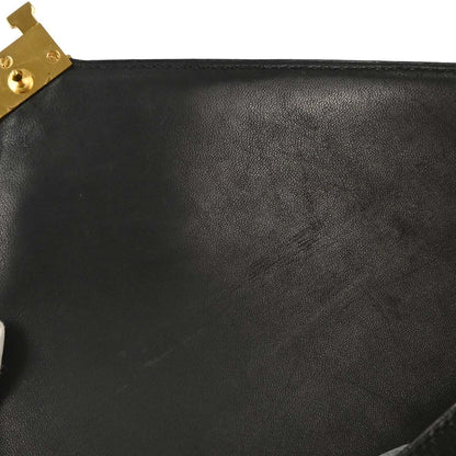 Hermes 1989 Black Box Calf Lydie 2way Clutch Shoulder Bag