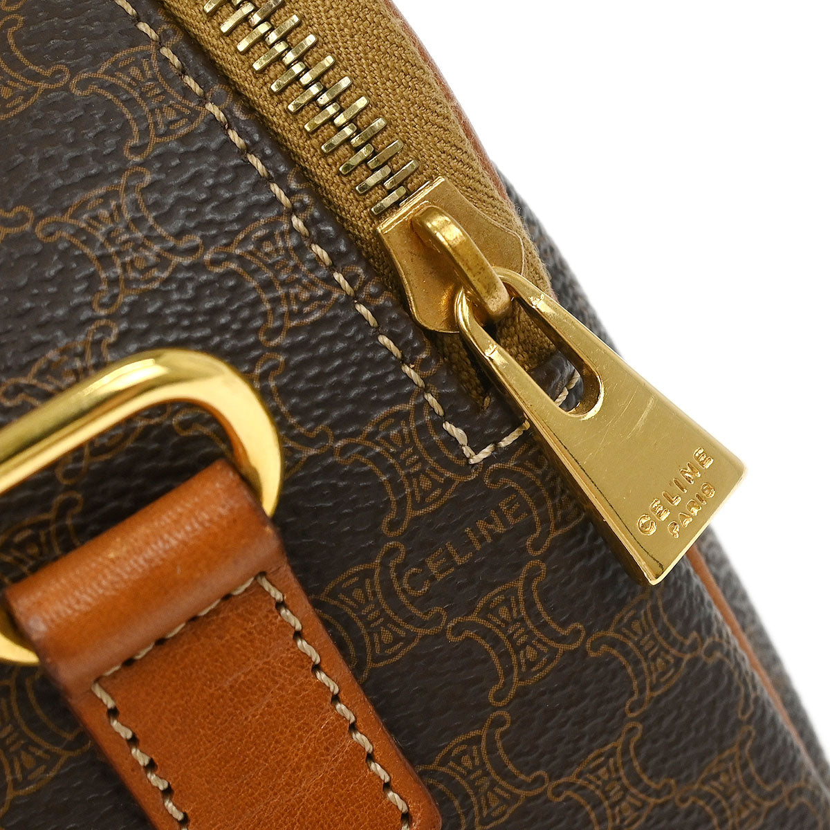 Celine Brown Macadam 2way Shoulder Handbag