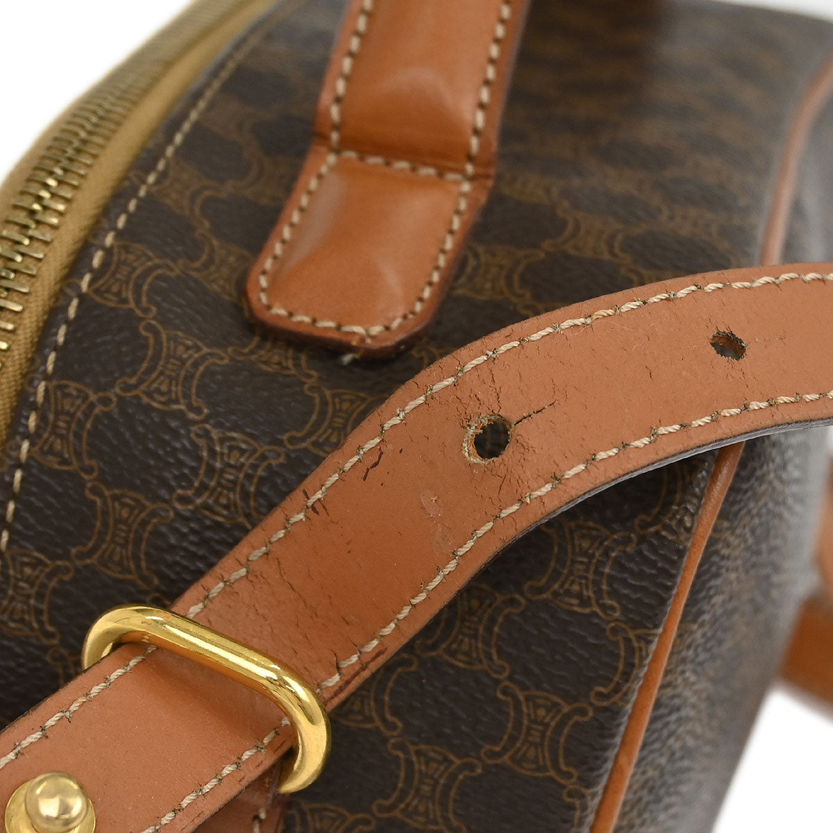 Celine Brown Macadam 2way Shoulder Handbag