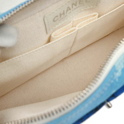 Chanel 2002-2003 Blue Canvas Surf Line Choco Bar Shoulder Bag