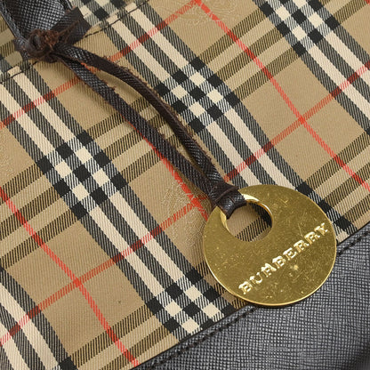 Burberry Beige Canvas House Check Tote Handbag