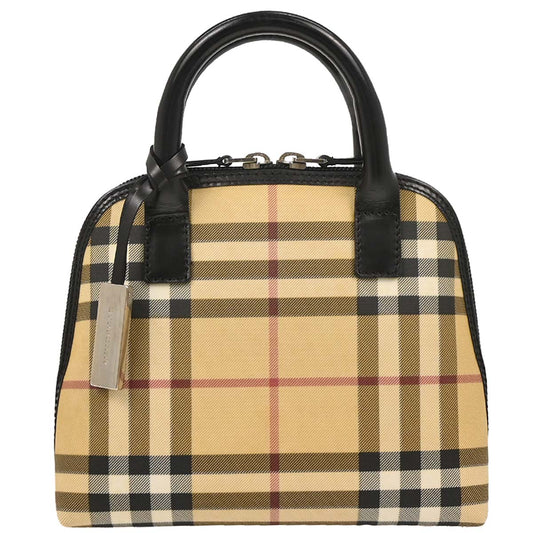 Burberry Beige PVC Burberry Check Handbag