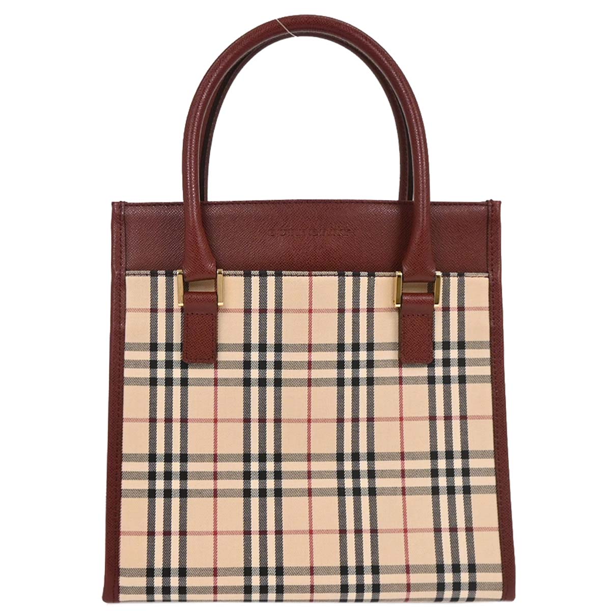 Burberry Beige Burberry Check Tote Handbag