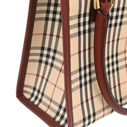 Burberry Beige Burberry Check Tote Handbag