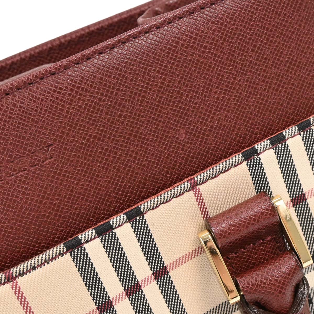 Burberry Beige Burberry Check Tote Handbag